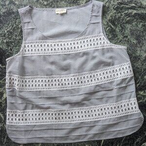 Maison Jules Size Medium Black/Gray/White Tank